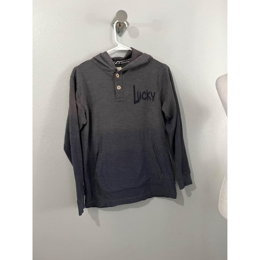 Lucky Brand Terry Cloth Hoodie Pullover Shirt Boys Large